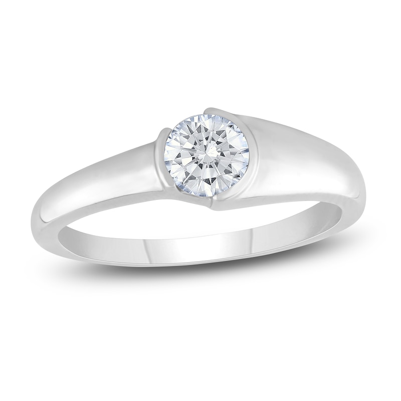 Diamond Solitaire Engagement Ring 1/2 ct tw Round 14K White Gold (I/SI2)
