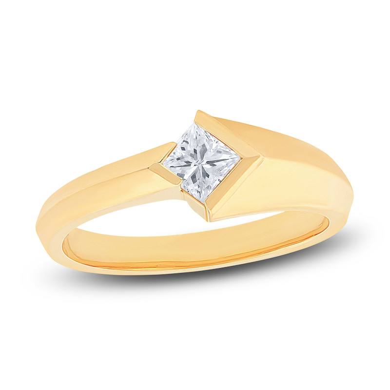 Diamond Solitaire Engagement Ring 1/2 ct tw Princess 14K Yellow Gold (I/SI2)