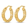 Thumbnail Image 1 of Textured Hoop Earrings 14K Yellow Gold