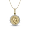 Thumbnail Image 0 of Diamond Dragon Medallion Necklace 1/4 ct tw 10K Yellow Gold 18"