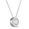 Thumbnail Image 1 of Certified Diamond Bezel-Set Solitaire Necklace 1 ct tw 14K White Gold 18" (I1/I)