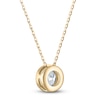 Thumbnail Image 2 of Certified Round-Cut Diamond Bezel-Set Solitaire Necklace 1 ct tw 14K Yellow Gold 18" (I1/I)
