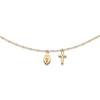 Thumbnail Image 0 of Virgin Mary & Cross Choker Necklace 14K Yellow Gold 16" Adj.