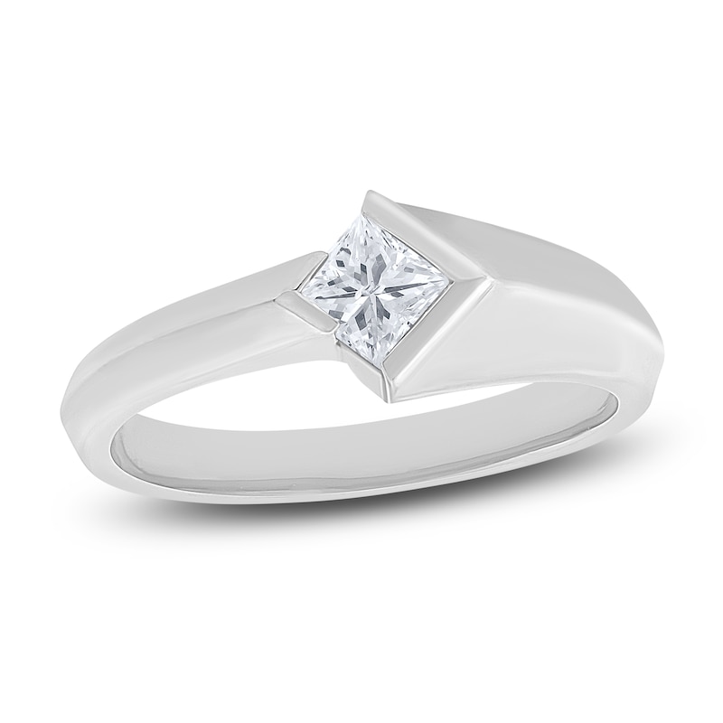 Diamond Solitaire Engagement Ring 1/2 ct tw Princess 14K White Gold (I/SI2)