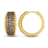 Thumbnail Image 1 of Le Vian Dolce D'Oro Chocolate Diamond Earrings 1-5/8 ct tw 14K Honey Gold