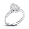 Thumbnail Image 1 of Diamond Promise Ring 1/2 ct tw Pear/Round 10K White Gold