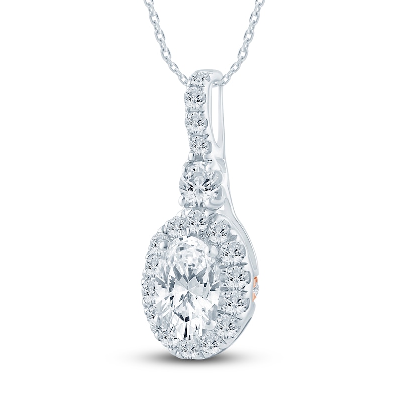 Pnina Tornai Oval & Round Diamond Pendant Necklace 3/4 ct tw 14K White Gold