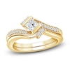 Thumbnail Image 0 of Diamond Bridal Set 1-1/4 ct tw Princess/Round 14K Yellow Gold