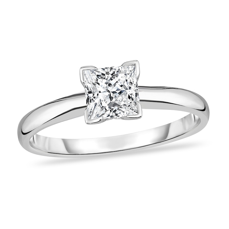 Diamond Solitaire Ring 1/2 ct tw Princess 14K White Gold (I1/I)