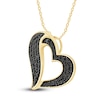 Thumbnail Image 1 of Pnina Tornai Black Diamond Heart Necklace 3/8 ct tw 14K Yellow Gold