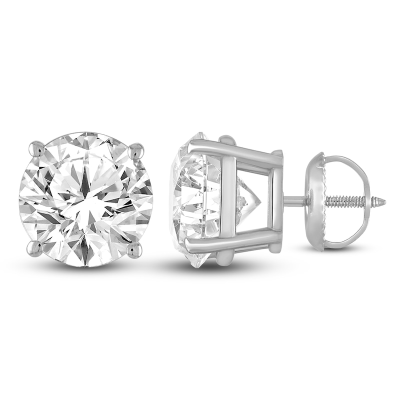 Diamond Solitaire Earrings 1-1/4 ct tw Round-cut 14K White Gold (I2/I)