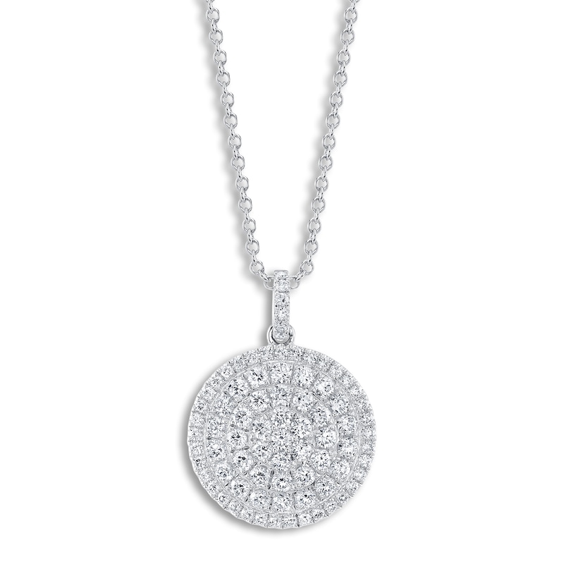 Shy Creation Diamond Pendant Necklace 2 ct tw Round 14K White Gold 18" SC55023623