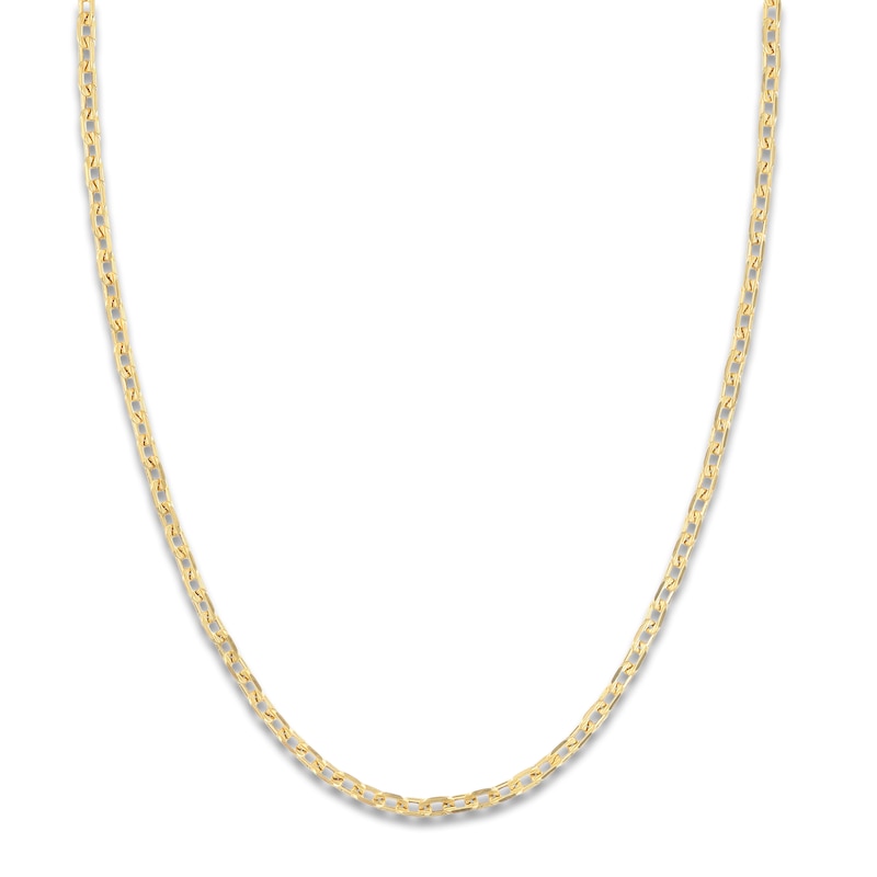 LUSSO by Italia D'Oro Men's Solid Anchor Chain Necklace 14K Yellow Gold 20" 5.1mm