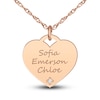 Thumbnail Image 0 of Personalized High-Polish Heart Pendant Diamond Accent Necklace 14K Rose Gold 18"