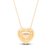 Thumbnail Image 2 of Kallati Heart-Cut Natural Pink Sapphire & Diamond Necklace 1/5 ct tw Round 14K Yellow Gold