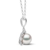 Thumbnail Image 1 of Yoko London Freshwater Cultured Pearl Pendant Necklace 1/8 ct tw 18K White Gold 18"