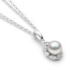 Thumbnail Image 2 of Yoko London Freshwater Cultured Pearl Pendant Necklace 1/8 ct tw 18K White Gold 18"