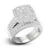 Thumbnail Image 1 of Diamond Cushion Bridal Set 2 ct tw Round 14K White Gold