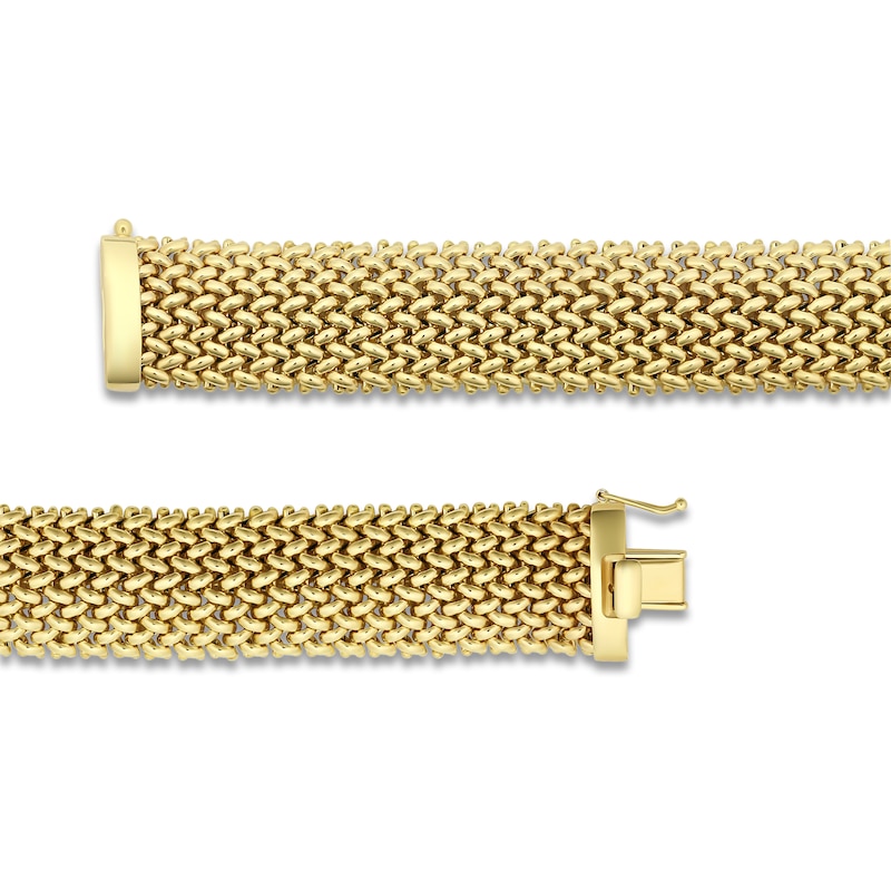 LUXE by Italia D'Oro Riso Bracelet 18K Yellow Gold 7.25" 18.0mm