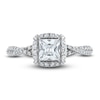 Thumbnail Image 2 of Vera Wang WISH Diamond Engagement Ring 1-1/5 ct tw Princess/Round 14K White Gold