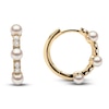 Thumbnail Image 1 of Yoko London Akoya Cultured Pearl Hoop Earrings 1/6 ct tw Diamonds 18K Yellow Gold