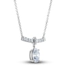 Thumbnail Image 1 of Vera Wang WISH Lab-Created Diamond Necklace 1-1/2 ct tw Oval/Round 14K White Gold 19"