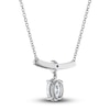 Thumbnail Image 2 of Vera Wang WISH Lab-Created Diamond Necklace 1-1/2 ct tw Oval/Round 14K White Gold 19"