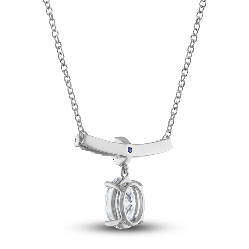 Vera Wang WISH Lab-Created Diamond Necklace 1-1/2 ct tw Oval/Round 14K White Gold 19"