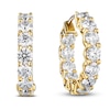 Thumbnail Image 0 of A Link Diamond Hoop Earrings 3 ct tw Round 18K Yellow Gold