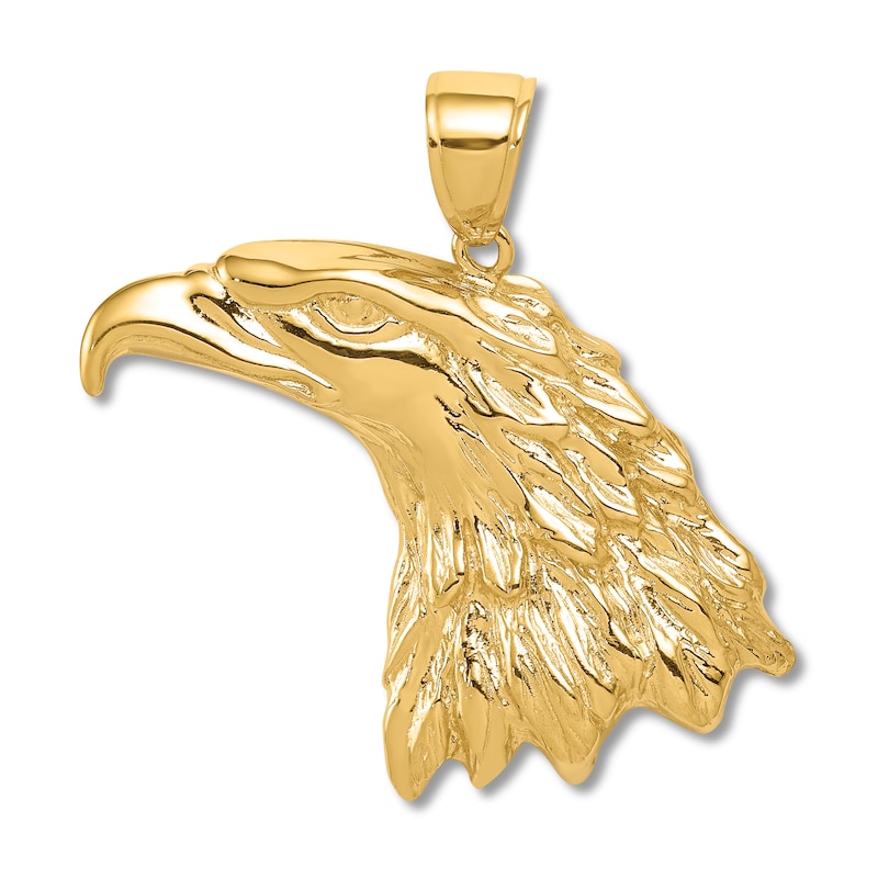 Gold Eagle Head Charm 14K Yellow Gold