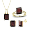 Thumbnail Image 0 of Natural Garnet Ring, Earring & Necklace Set 1/5 ct tw Diamonds 10K Yellow Gold