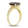 Thumbnail Image 5 of Natural Garnet Ring, Earring & Necklace Set 1/5 ct tw Diamonds 10K Yellow Gold
