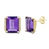 Thumbnail Image 2 of Natural Amethyst Ring, Earring & Necklace Set 1/5 ct tw Diamonds 10K Yellow Gold
