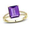 Thumbnail Image 3 of Natural Amethyst Ring, Earring & Necklace Set 1/5 ct tw Diamonds 10K Yellow Gold