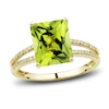 Thumbnail Image 3 of Natural Peridot Ring, Earring & Necklace Set 1/5 ct tw Diamonds 10K Yellow Gold