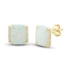Thumbnail Image 2 of Lab-Created Opal Ring, Earring & Necklace Set 1/5 ct tw Diamonds 10K Yellow Gold