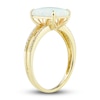 Thumbnail Image 5 of Lab-Created Opal Ring, Earring & Necklace Set 1/5 ct tw Diamonds 10K Yellow Gold