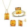 Thumbnail Image 0 of Natural Citrine Ring, Earring & Necklace Set 1/5 ct tw Emerald 10K Yellow Gold