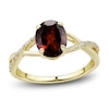 Thumbnail Image 3 of Natural Garnet Ring, Earring & Necklace Set 1/5 ct tw Diamonds 10K Yellow Gold