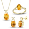 Thumbnail Image 0 of Natural Citrine Ring, Earring & Necklace Set 1/5 ct tw Diamonds 10K Yellow Gold