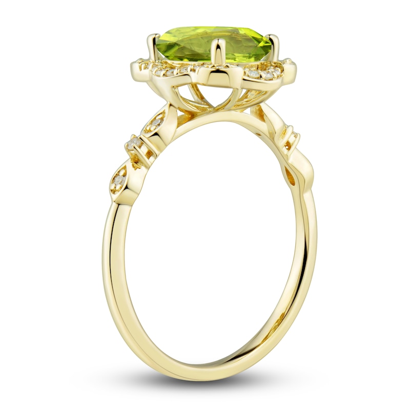 Natural Peridot Ring, Earring & Necklace Set 1/3 ct tw Emerald 10K Yellow Gold