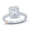 Thumbnail Image 0 of Pnina Tornai Diamond Engagement Ring 1-1/3 ct tw Emerald/Baguette/ Round 14K White Gold