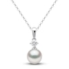 Thumbnail Image 0 of Yoko London White Akoya Cultured Pearl Necklace 1/5 ct tw Diamonds 18K White Gold 16-18" Adjustable