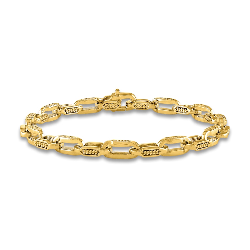 1933 by Esquire Men's Cable Link Chain Bracelet 14K Yellow Gold-Plated Sterling Silver 8.5"