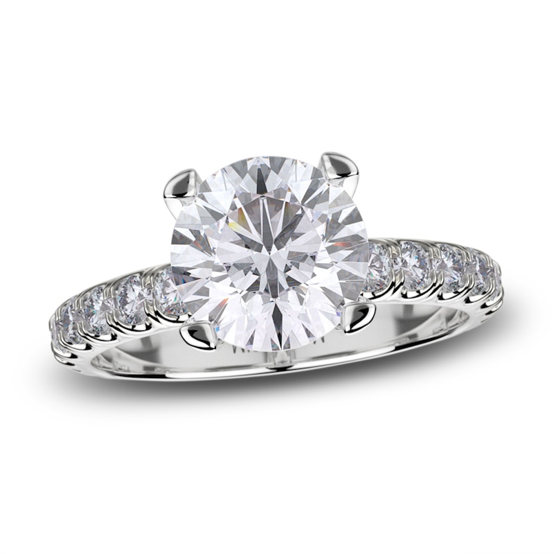 Michael M Diamond Engagement Ring Setting 3/4 ct tw Round 18K White Gold (Center diamond is sold separately)