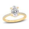 Thumbnail Image 0 of Lab-Created Diamond Engagement Ring 2-1/4 ct tw Oval/Round 14K Yellow Gold