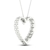 Thumbnail Image 3 of Lab-Created Diamond Necklace 2 ct tw Round 14K White Gold