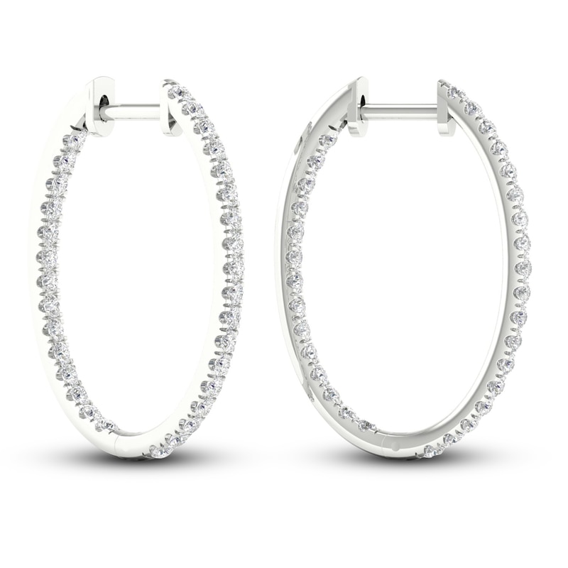 Lab-Created Diamond Earrings 1 ct tw Round 14K White Gold