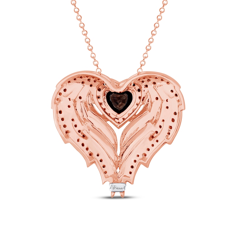 Pnina Tornai Black Diamond Necklace 1-3/8 ct tw Heart/Round 14K Rose Gold 18"