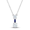 Thumbnail Image 0 of Vera Wang WISH Lab-Created Diamond & Natural Blue Sapphire Pendant Necklace 1 ct tw Round/Baguette 14K White Gold 19"
